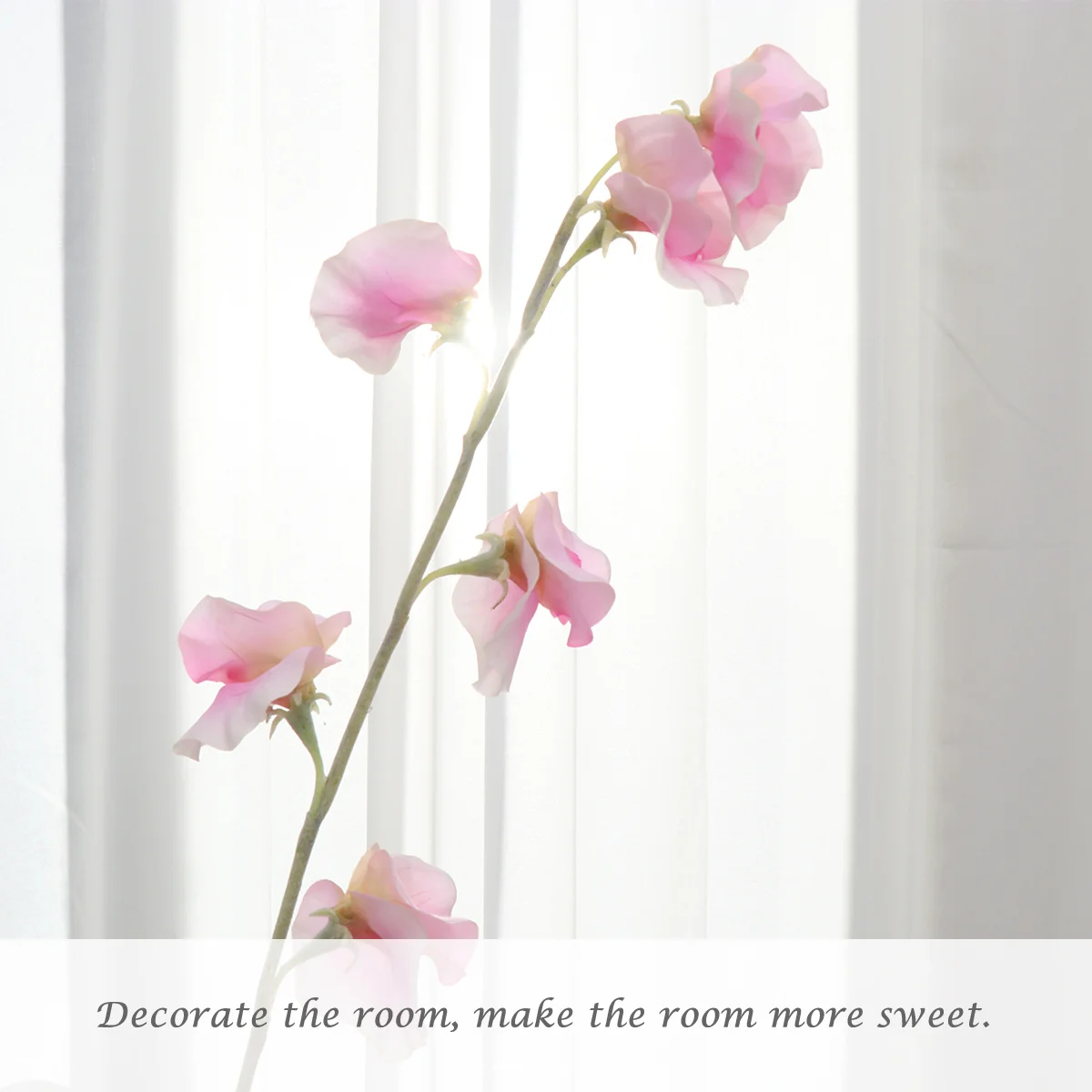 

Simulation Pea Blossom Pink Fake Flower Decorative Home Office Wedding Adornment For Party Decor Craft Arrangement