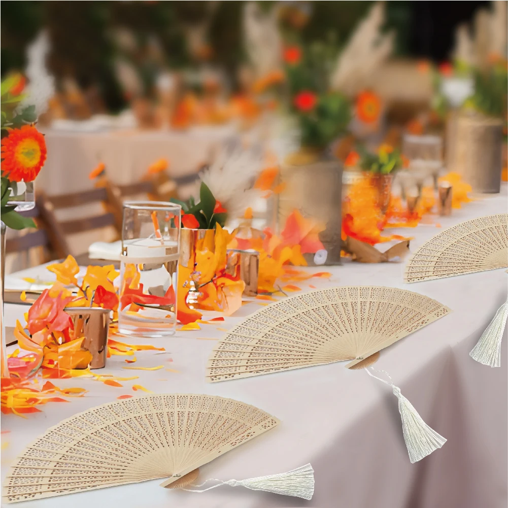 20//30/40/50Psc Personalized Wooden Wedding Favors and Guest Gifts Sandalwood Folding Fan Party Decoration Bridal Fan Gift