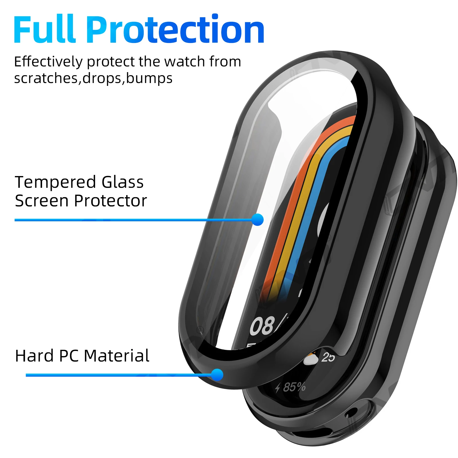 Xiaomi Mi Band 10 용 유리 + 케이스 강화 유리 화면 보호기 및 Mi Ban... - 1