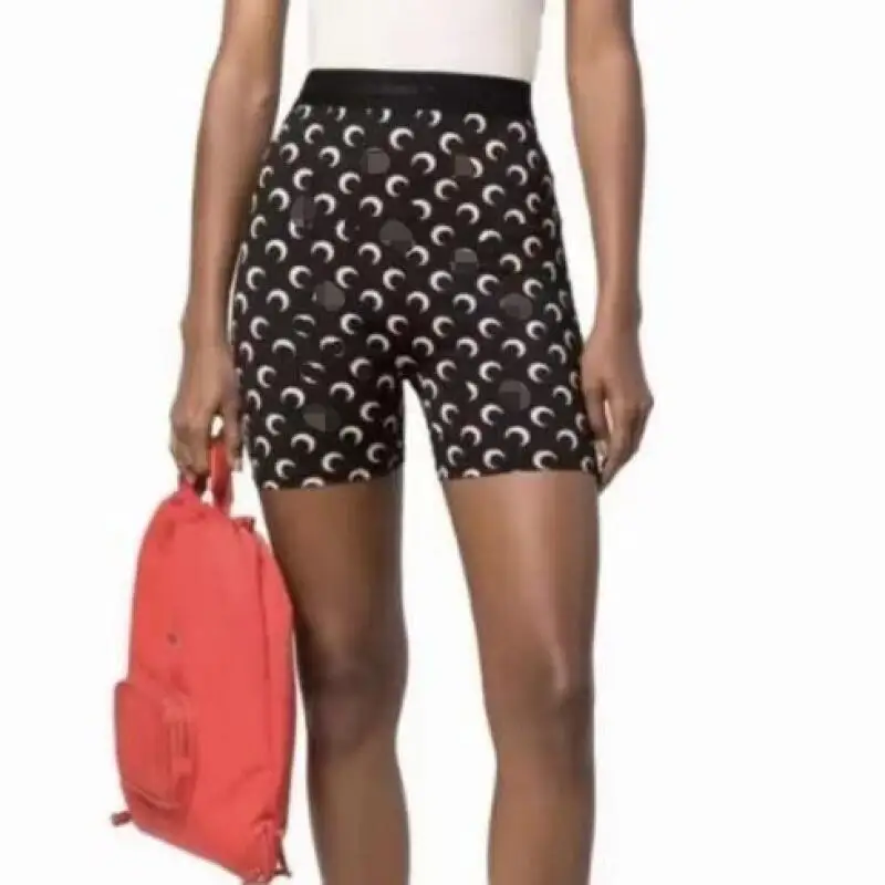 Korean Women Shorts High Street Spicy Girl Moon Print Sports Leisure High Waist Slim Fit Versatile Fashion Shorts