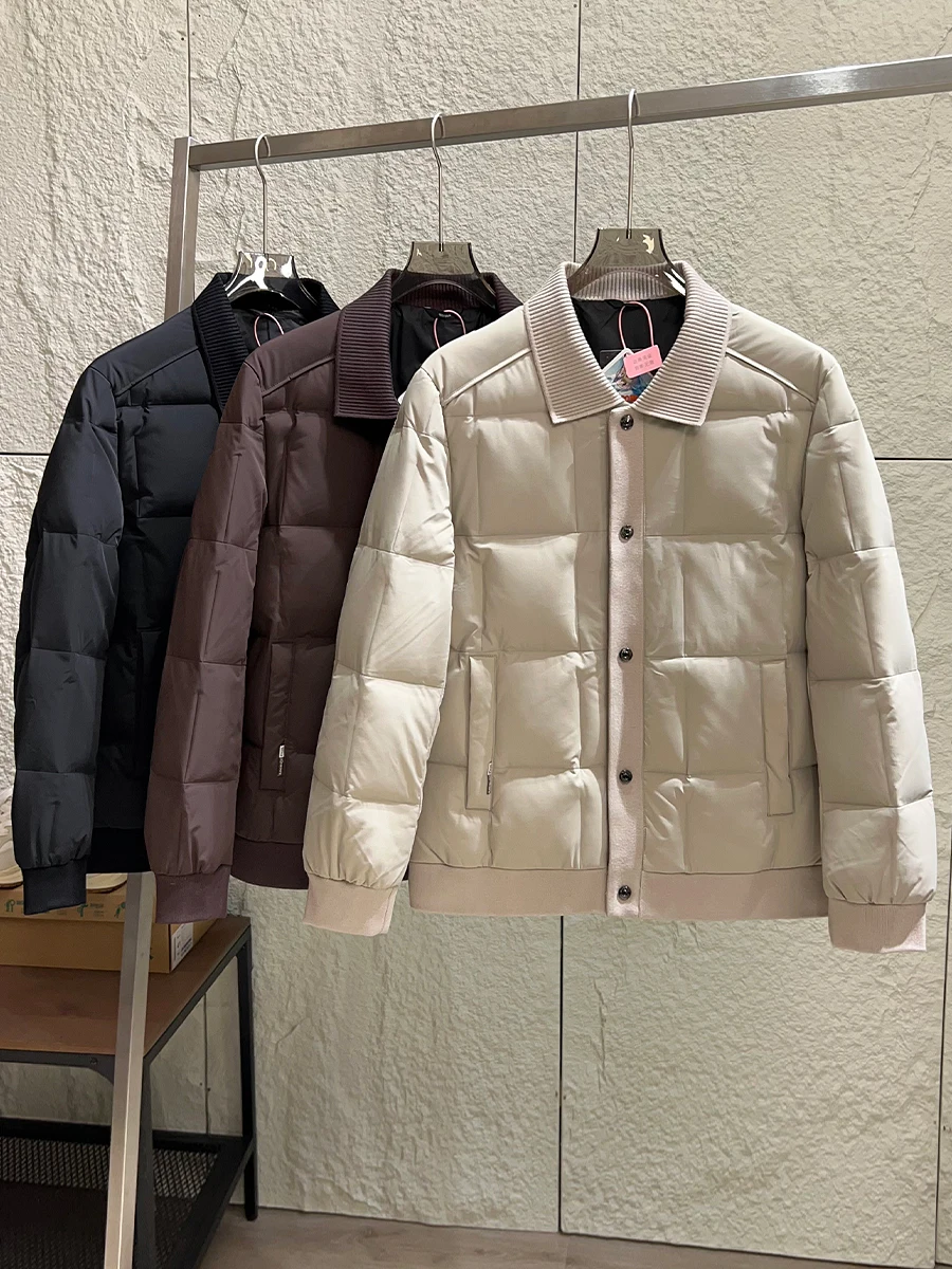 

Men's High-End Business down Jacket Windproof Warmth Collar 90 Duck down Filling Waterproof Youthful Daily Wear Loose Fit