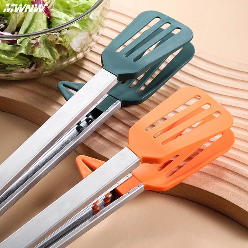 9 Inche Stainless Green Orange with Bracket Silicone Food Clip In Kitchen High Temperature Resistant Anti Scalding Barbecue Clip