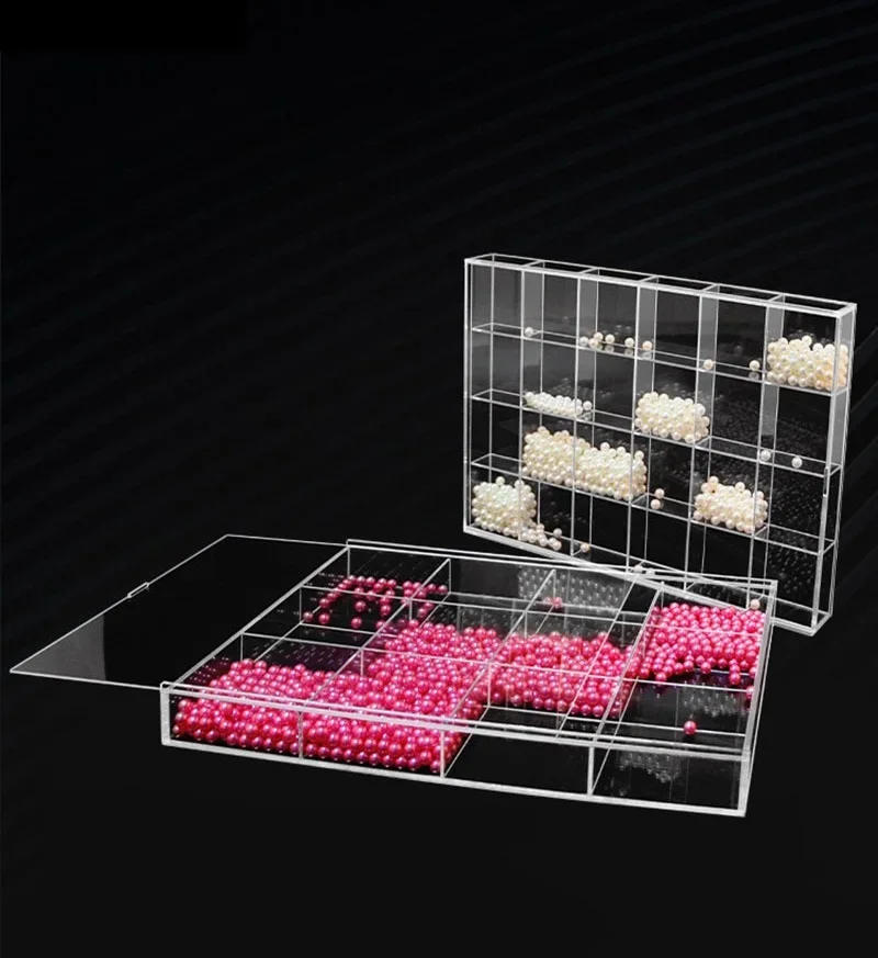 

Acrylic Lattice Jewelry Storage Box Clear Partition for Nail Pieces Organization Loose Bead Display Case for Button And Small Cr
