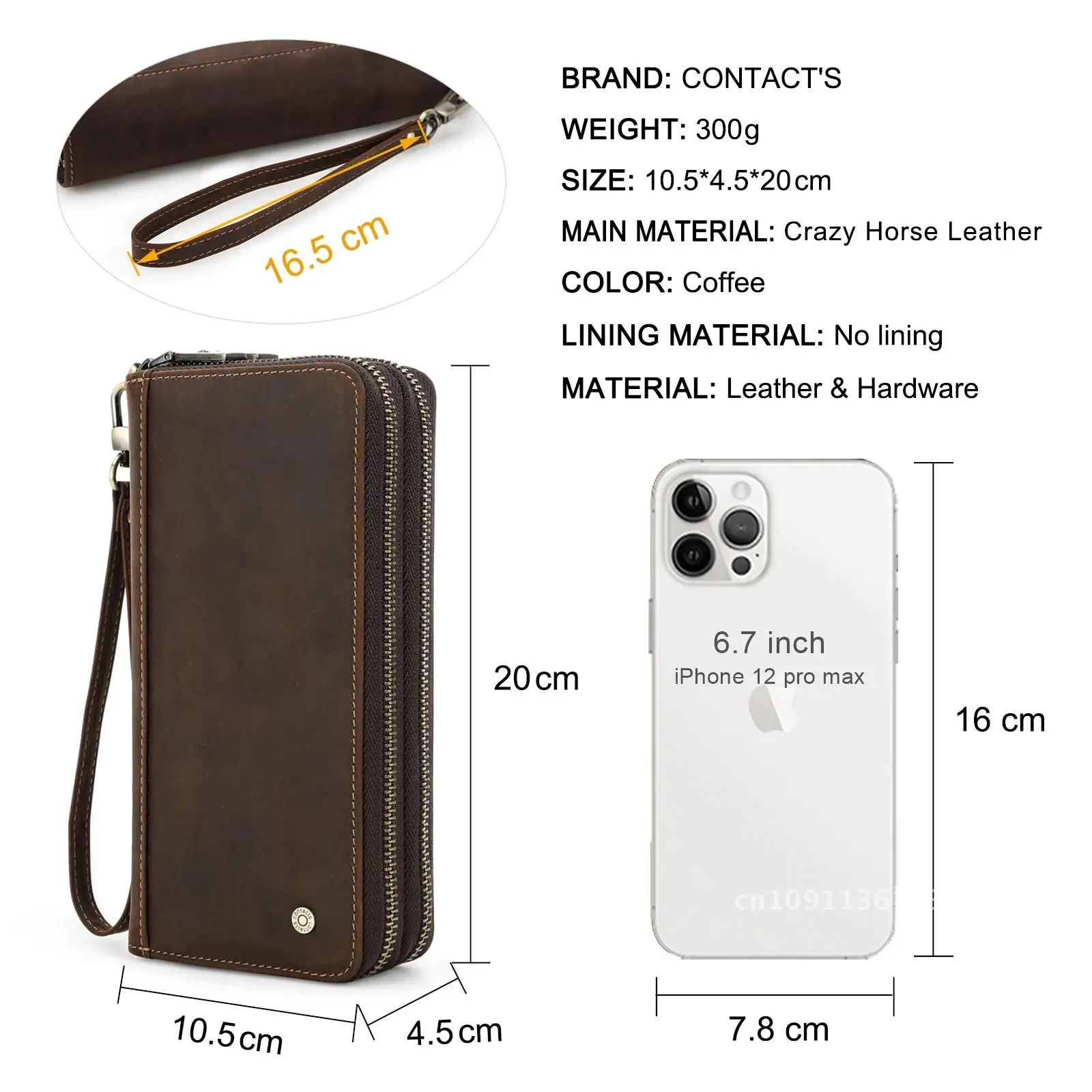 Cow Leather Name Wallets Wallet Men Clutch Bag Zipper Male Purse Card Engraving Pocket Coin Clutch Holder Leather Phone Handbags