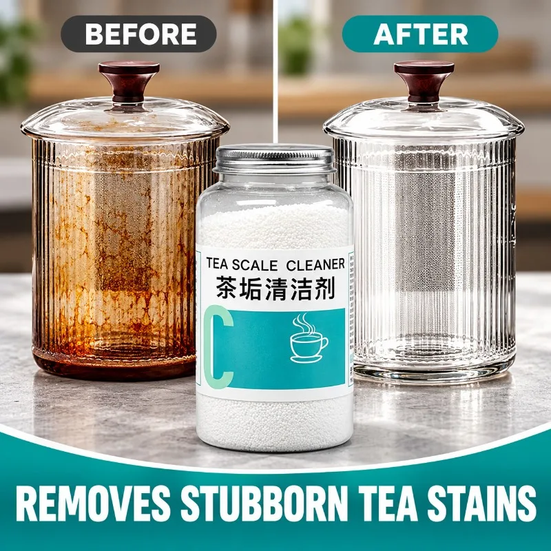 450g Tea Stain Remover Powder Tea & Limescale Cleaner Teapot Teacup Hot Water Soak Cleaning Powder Suitable Kitchen Drinkware
