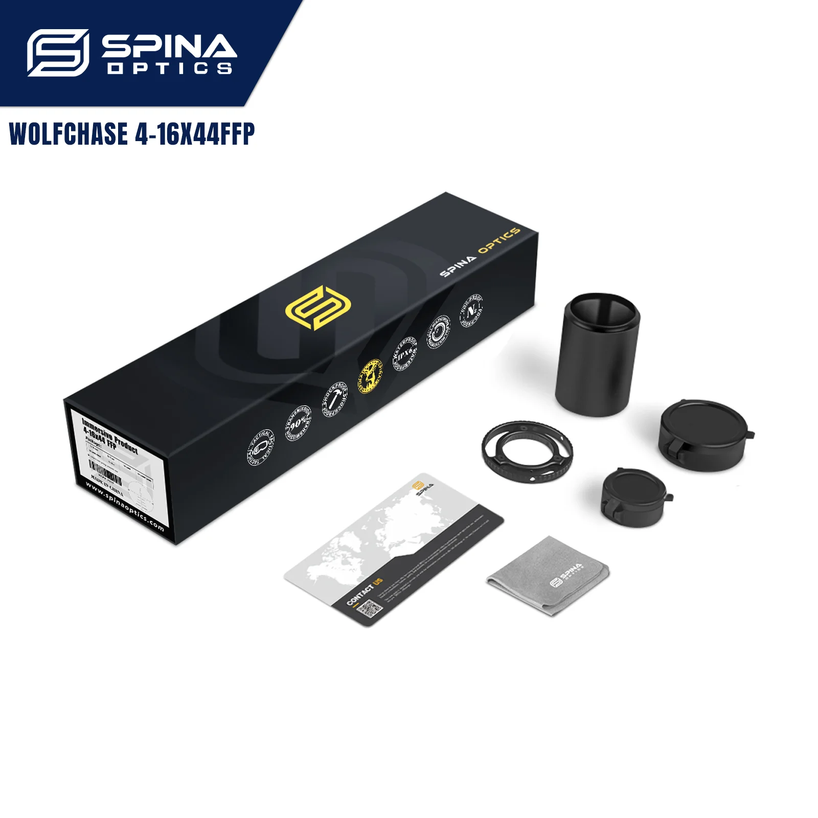 SPINA OPTICS HD WolfChase 4-16x44 FFP  Tático Primeiro Plano Focal Riflescope Vidro Gravado Retículo 10yds Parallax PCP