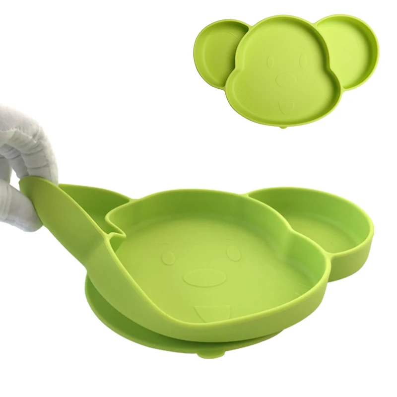 Baby Tableware Silicone Dishes Non-slip Children's Dishes Suction Bowl Cup Spoon Fork Sets BPA Free Silicone Bibs