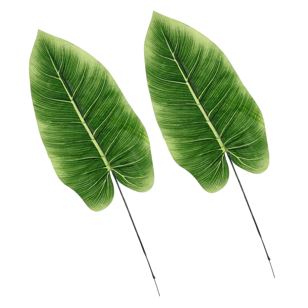 

2Pcs Artificial Leaves Green Single Leaf Flexible Steel Stem for Home Party Kitchen Decorations Faux Leaf Jungle