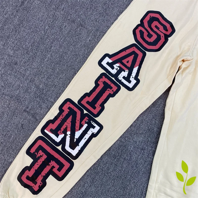 25ss Oversized Cotton Sports Long Pants Letter Print SAINT MICHAEL Sweat Pants Men Women Washed Casual Trourers