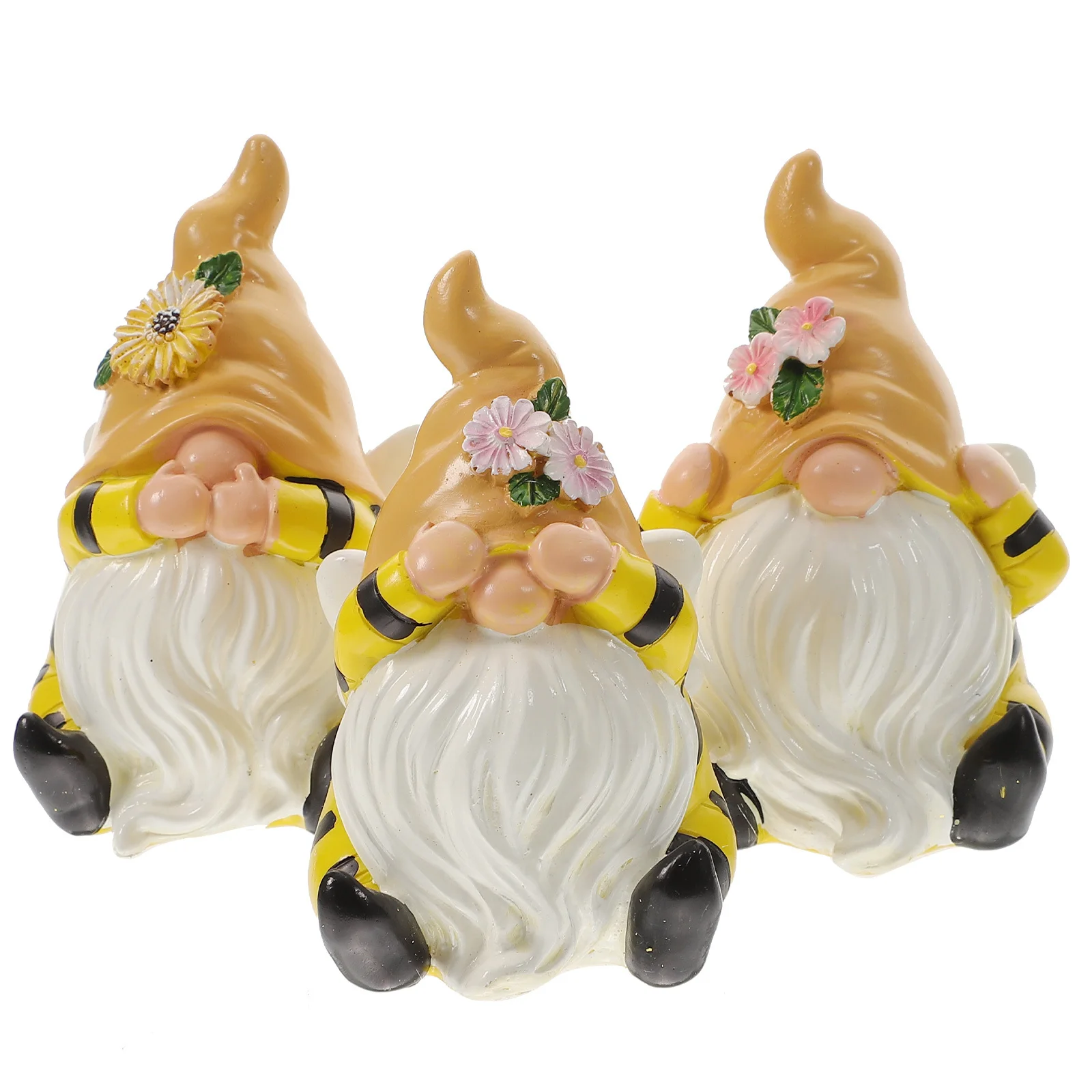 

3Pcs Resin Dwarf Statue Bee Gnome White Beard Funny Garden Gnomes Outdoor Fall Thanksgiving Decor Garden Gnomes Outdoor Funny