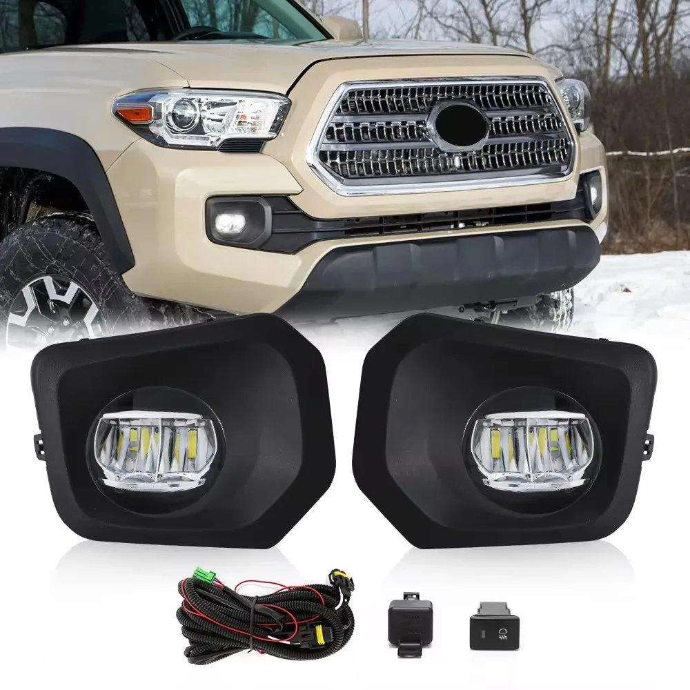 

For Toyota Tacoma SR SR5 2016 2017 2018 2019 2020 2021 2022 DRL Fog Lamps White Daytime Running Lights Car Accessories 12V