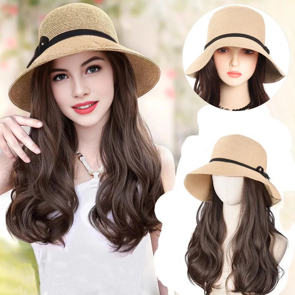 

Fisherman hat wig Curly Wig For Women Synthetic Wig Beginners Friendly Heat Resistant For Daily Use