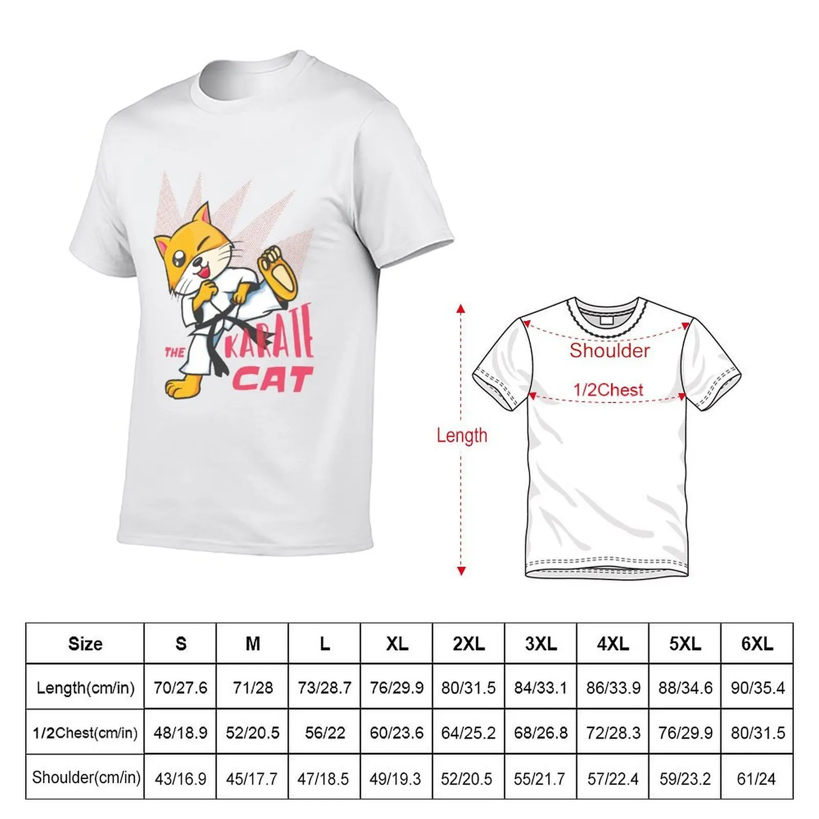 The Karate cat, cute design ideal for people who love karate and cats T-Shirt aesthetic clothes graphics clothes for men