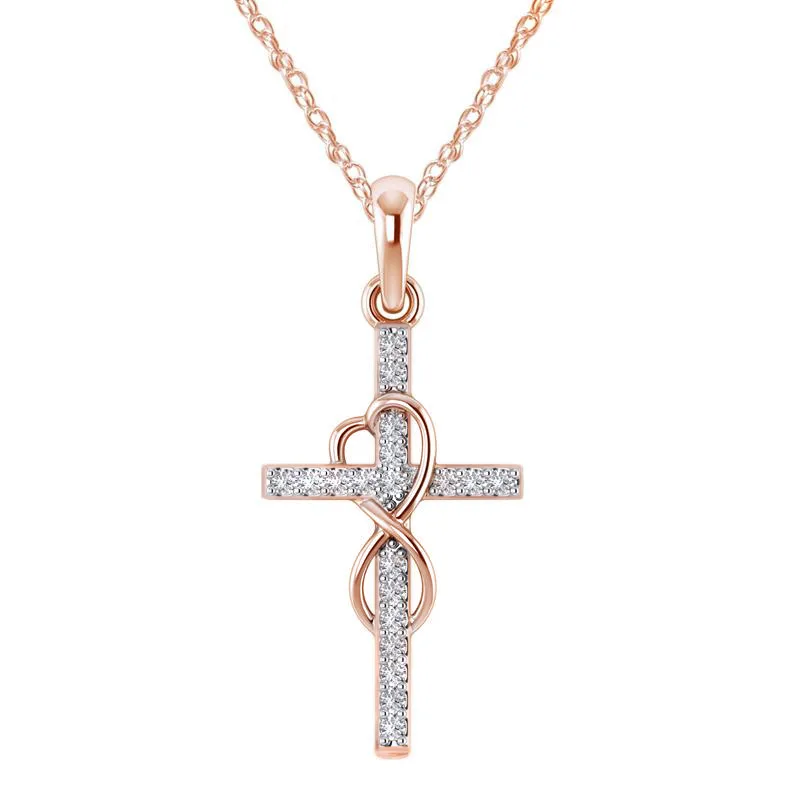 2023 New 8 Cross Necklace Versatile Temperament Gold Collar Chain Necklace Female Accessories Gift Wholesale