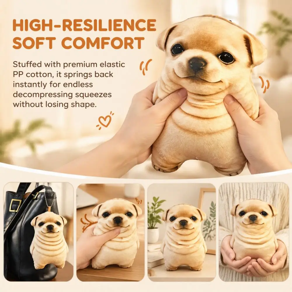 Funny 3D Printing Fat Dog Plush Toy Simulation Abstract Doll Dog Plush Pillow Stuffed Animal Cartoon Dog Cushion Birthday Gift