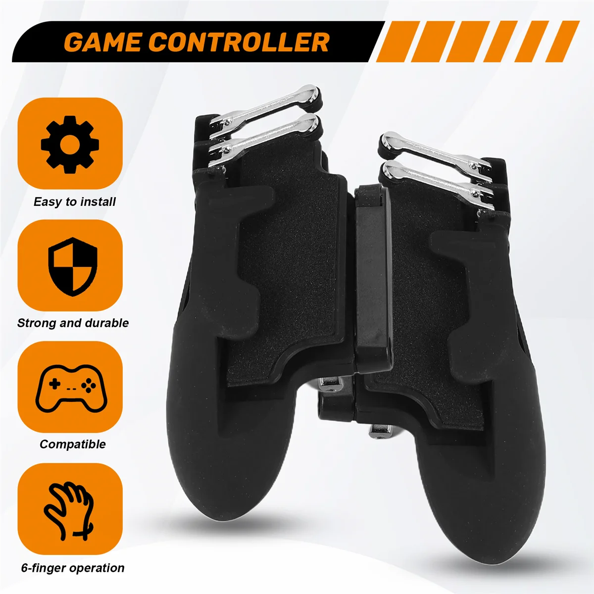 【B12B】لوحدة تحكم PUBG ذات ستة أصابع Pubg Mobile Trigger Gamepad Grip L R Fire Aim Button Joystick لمقبض Ipad Tablet FPS