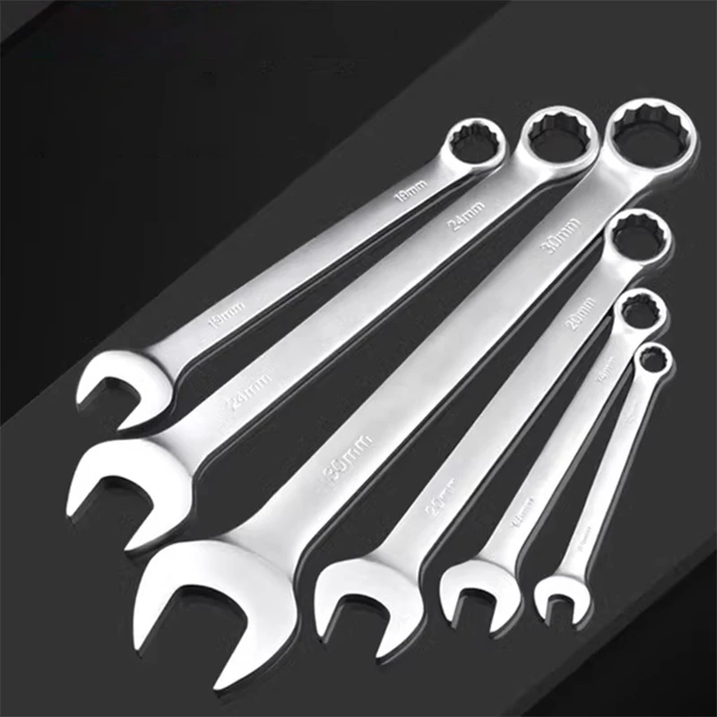 

Delixi Dual-purpose Wrench Size 10# To 65# Open-ended Plum Blossom Wrench Forked Board Wrench Set Wrench Tool