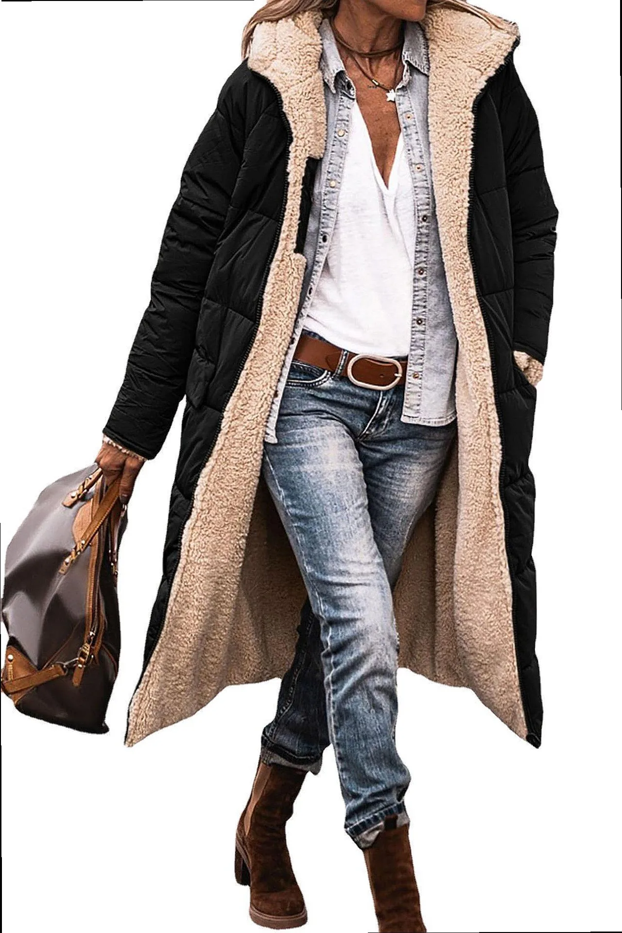 Women Winter Coat Long Cotton Coat Faux Fur Outerwear Plus Size Coats Spring Summer - view 5