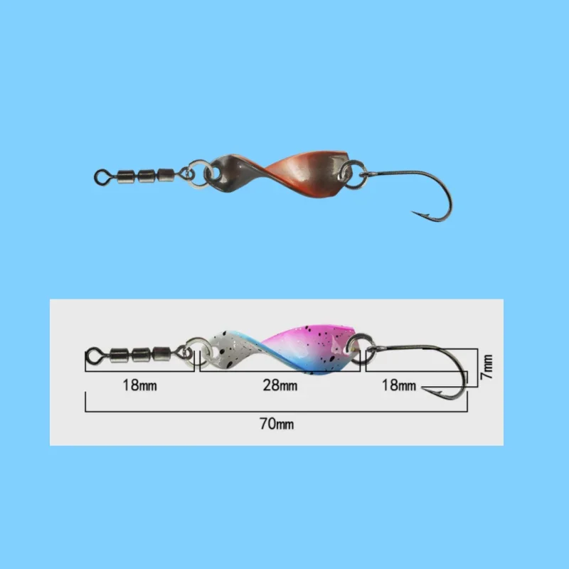 Swolfy 10 Teile/schachtel Twisted Metall Forelle Angeln Löffel Lockt Jigging Köder 2,5g Künstliche Spinner Harte Köder Für Forelle bass – Detail 2