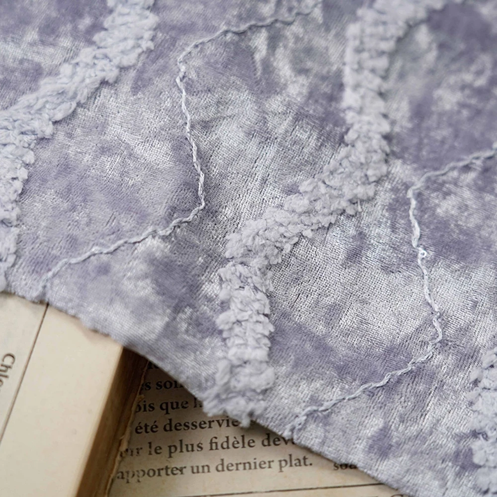 3D-Wellen-Stickerei-Veloursstoff für Kleider, modische Kleidung, Kissen pro Meter