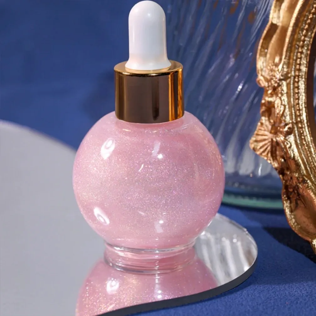 Vegan Makeup Wholesale Private Label Color Changing Highlighter Liquid Face Body Shimmer Dropper Glow Oil Custom Logo