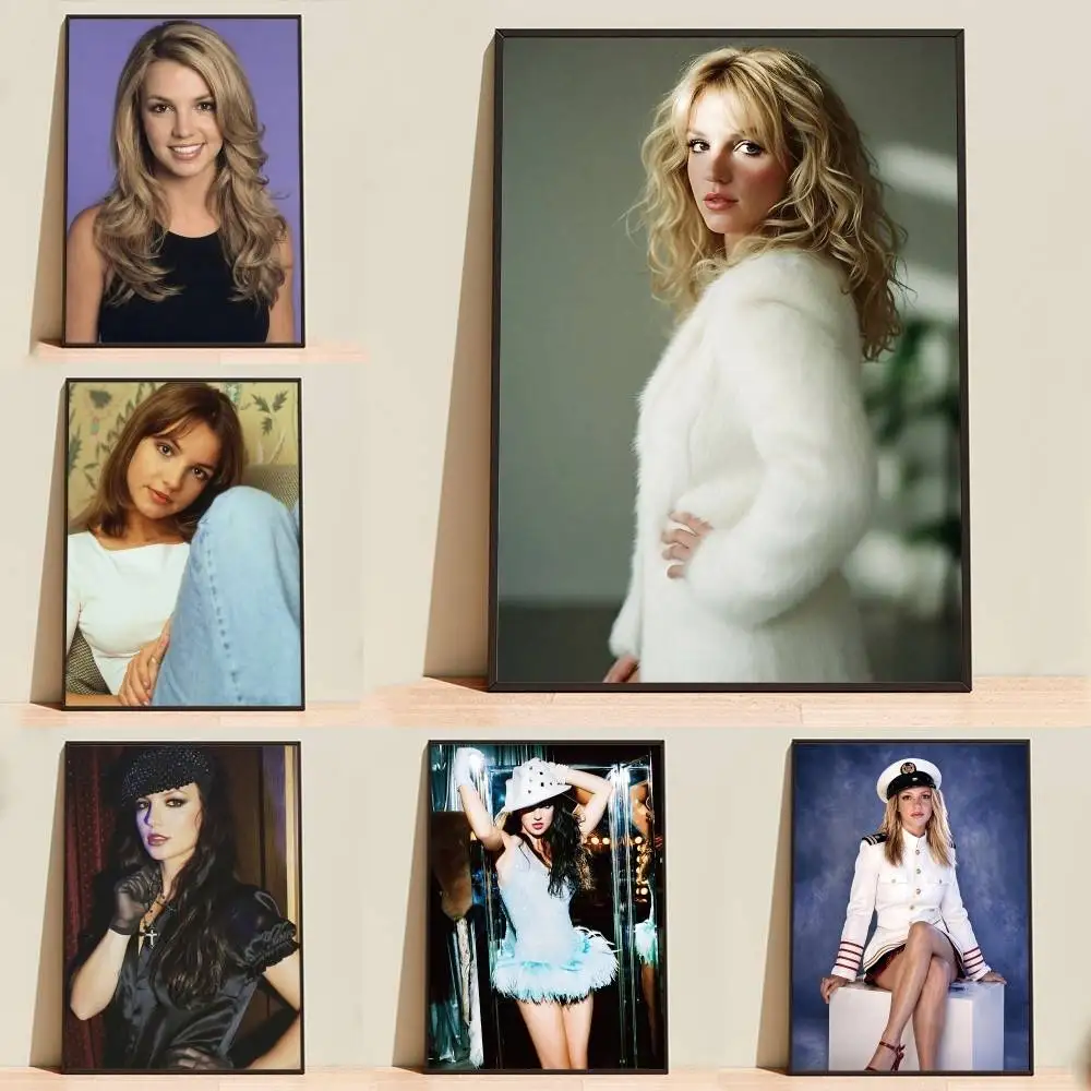 Princess of Pop B-Britney Spears Poster Self-adhesive Waterproof Paper Sticker Coffee House Bar Room Wall Decor