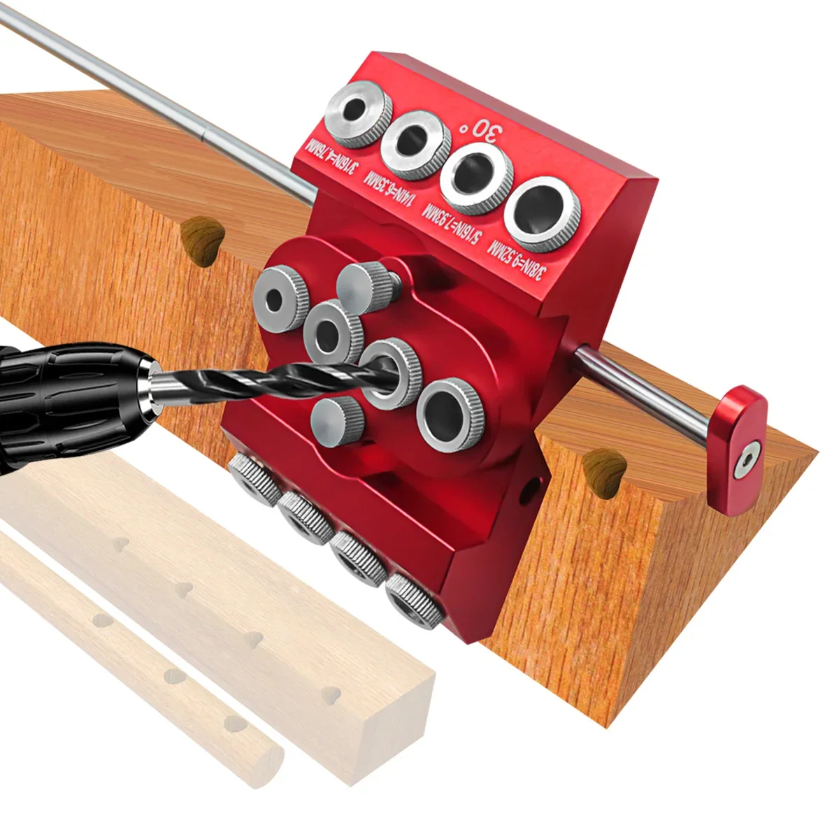 

Направляющая V-образного сверла 30 45 90 Угловая направляющая для сверла с 4 размерами сверл для плоской поверхности, круглой части, прямое угловое отверстие