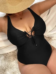2024 New Sexy Strappy One Piece Swimsuit For Women Plus Size Swimwear Female Backless Large Size Bathing Suits Summer Beach Wear