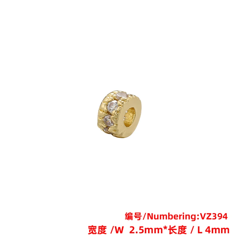 1/2/3Pcs lot,Round Beads For Bracelets Cubic Zirconia Single Line Stone Spacer Beads Brass Pearl Flower Beads Jewelry:VZ394