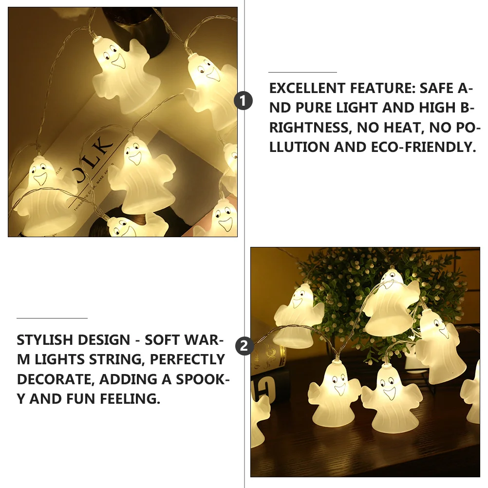 1Pcs Halloween Geist Licht String LED Betrieben Warme Glow Party Dekoration Outdoor Garten Lichter Geister Licht
