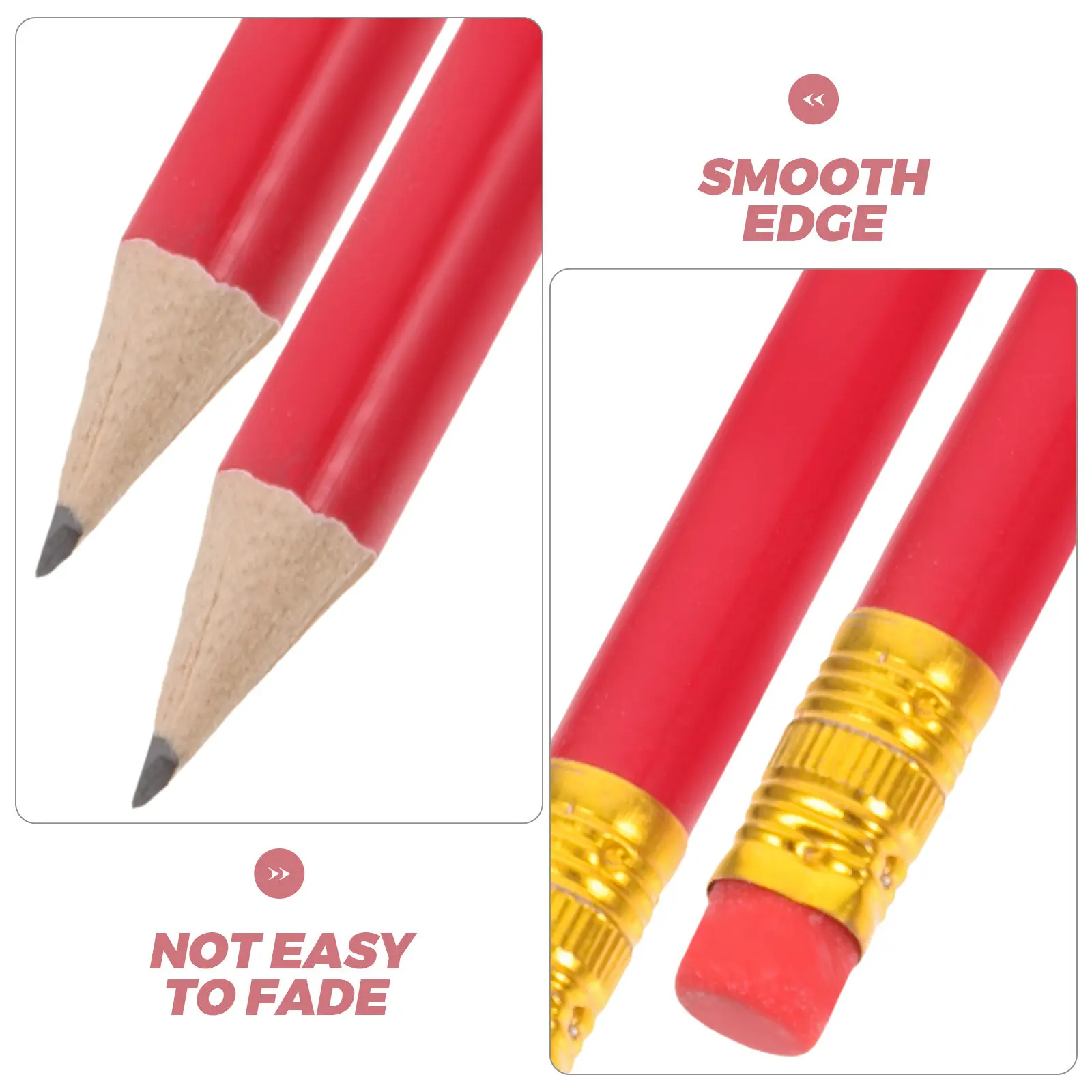 72Pcs Half Golf Pencils Hb Round Compact Pre-Sharpened Wood Pencils with Eraser Ideal for Golf Scoring Bridal Shower Wedding