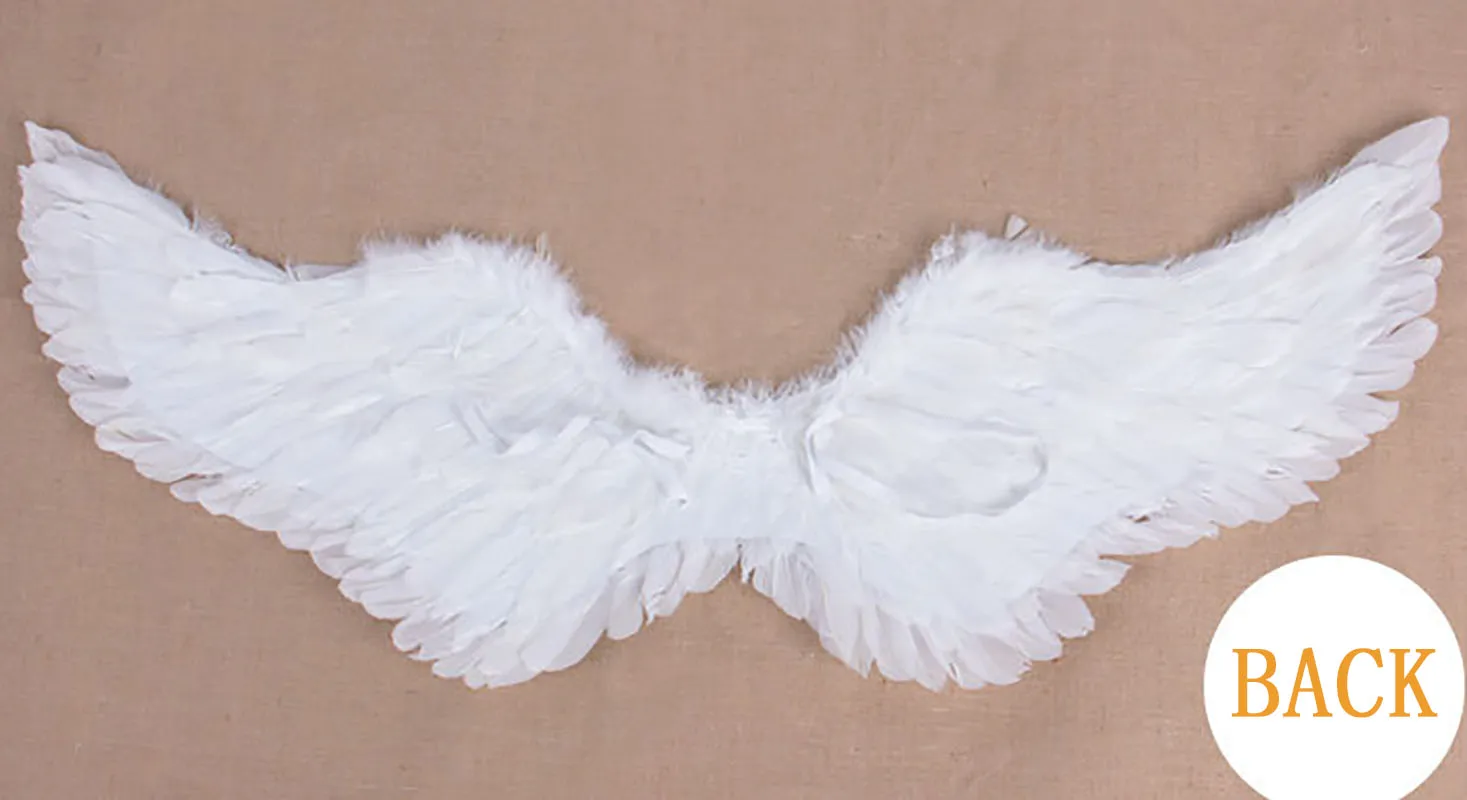Angel Wings White Feathers Bird Wings Children Halloween Party Performing Props Christmas Scene Layout Cosplay Fairy Wings
