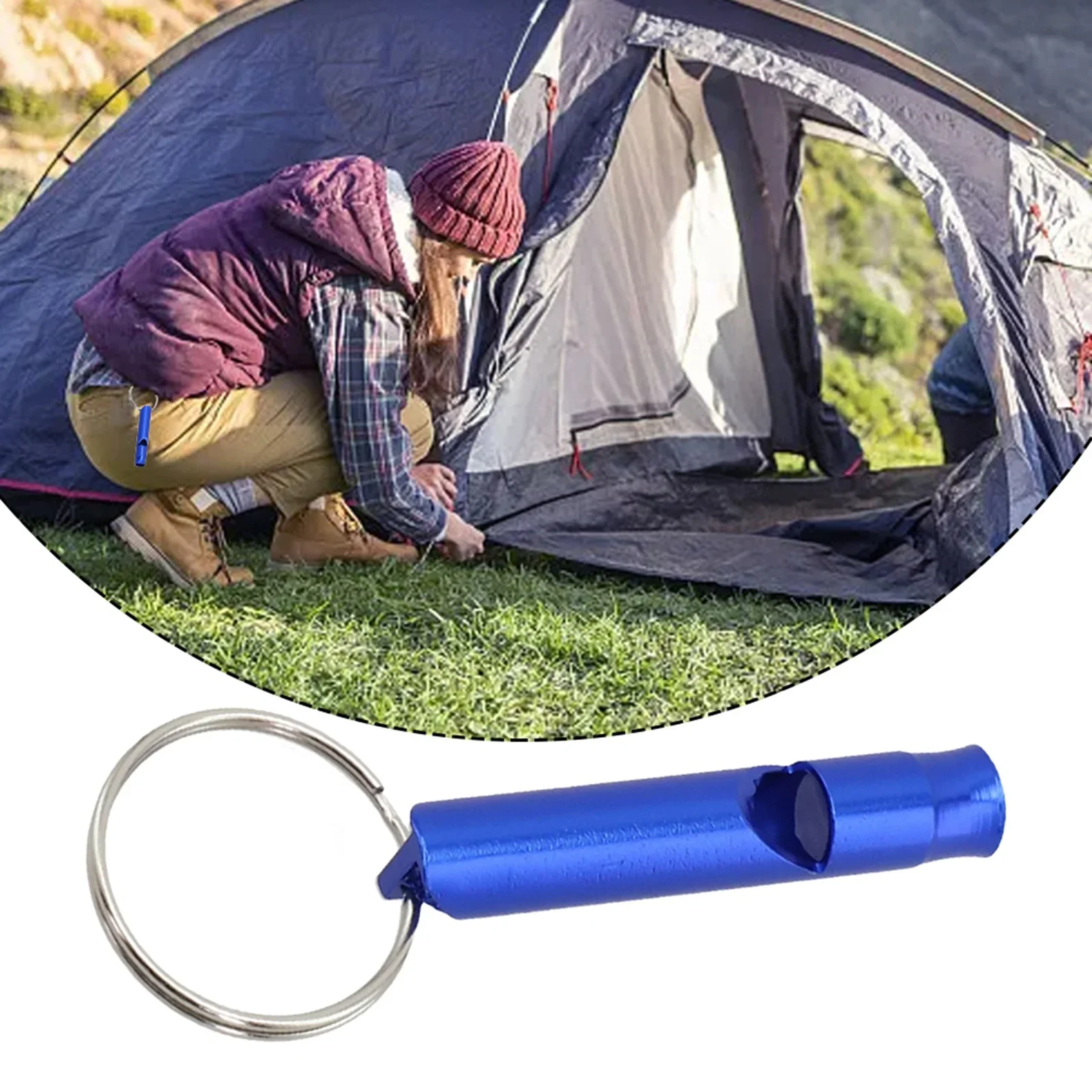 Hiking Keychain Whistle Outdoor 1pc Training 45*8mm Aluminum Alloy Distress Feeding Survival For Training Pets