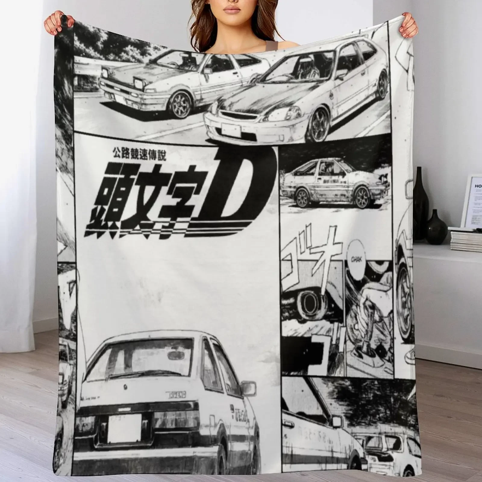 

Initial D Throw Blanket bed plaid for sofa Sleeping Bag Giant Sofa Blankets