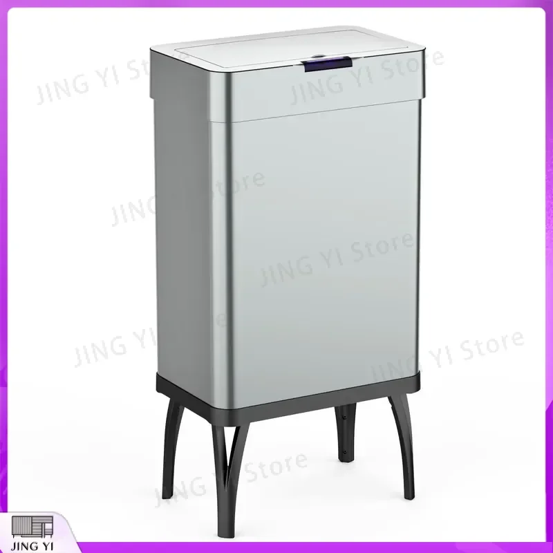 30L Smart Trash Can Automatic Sensor Infrared Waste Bin Stainless Steel Square Garbage Can for Office Home Kitchen Bathroom