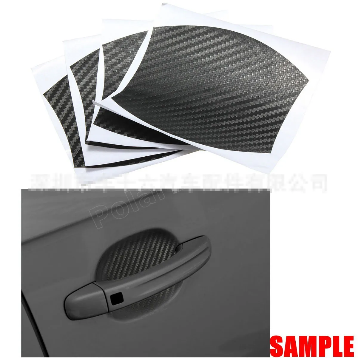 10Pcs Car Door Wrist Handles Protective Film Stickers Black Silver to Choose Handles Scratches Protective Film