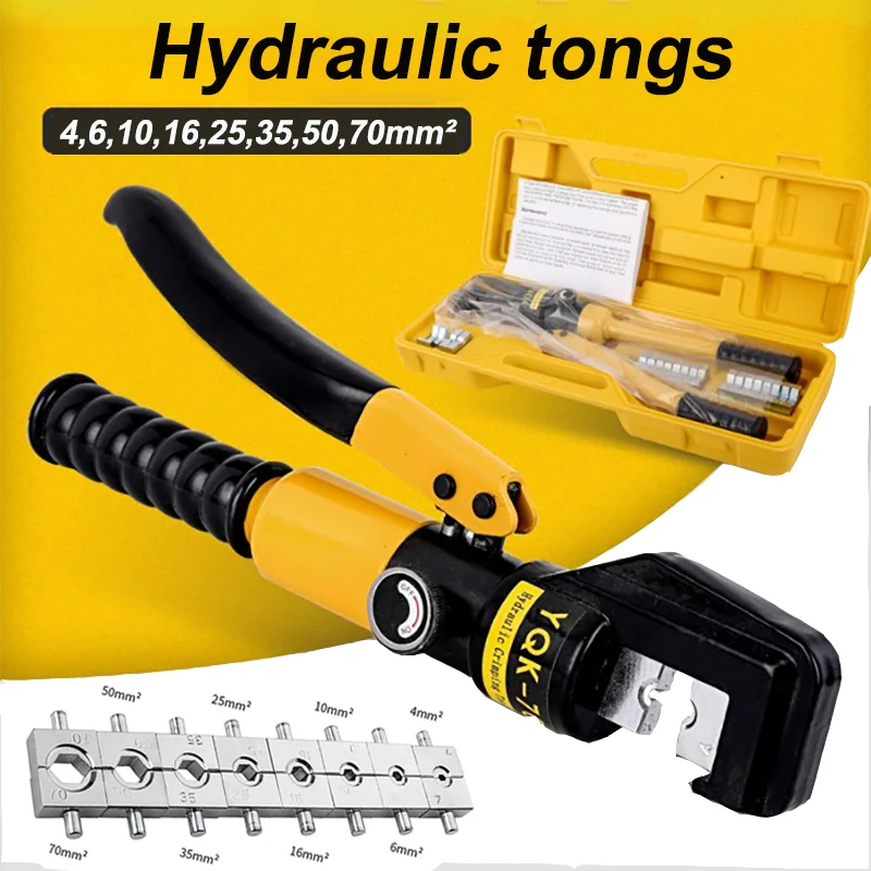 Abrazadera hidráulica de 4/6/10/16/25/35/50/70 mm2, herramienta de prensado hidráulico para el hogar, alicates de prensado para cables DIY, prensa hidráulica inalámbrica