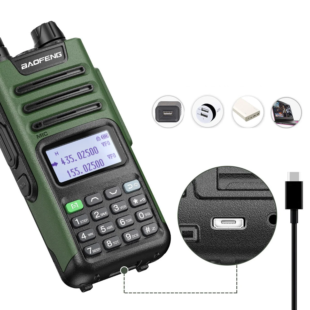 Baofeng UV-13 PRO مكافحة سقوط لاسلكي تخاطب الأشعة فوق البنفسجية قطعة مزدوجة المحمولة لمسافات طويلة نوع-C شحن مباشر الاتصال الداخلي الصيد في الهواء الطلق