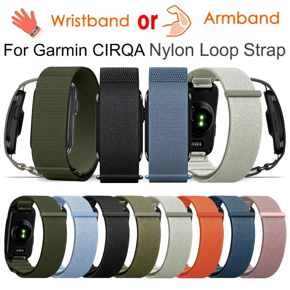 for Garmin CIRQA Elastic Nylon Armband Lightweight for Garmin CIRQA Smart Band Breathable Adjustable Sport Wristband Replacement