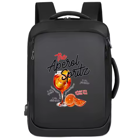 Waterproof Business Boy Gir Laptops Backpack Cool Cute Funny Iced Lemon Wine Beverage  Printed Women Men Unisex Rucksack Handbag