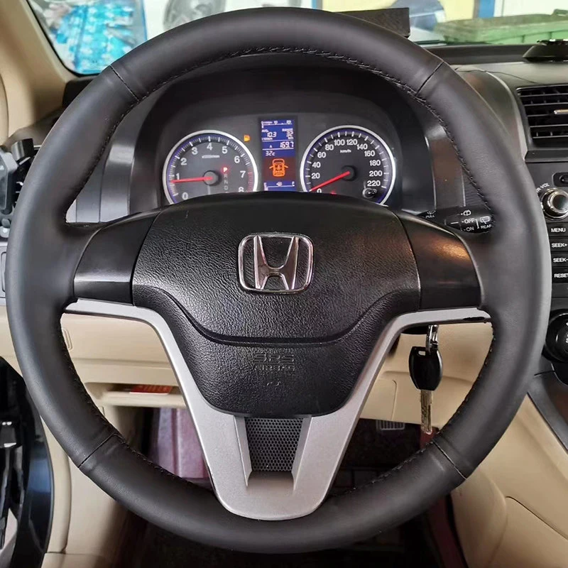 

For Honda CR-V CRV 2007 2008 2009 2010 2011 Manual Sewing Car Steering Wheel Covers Microfiber Leather Car Interior Accessories