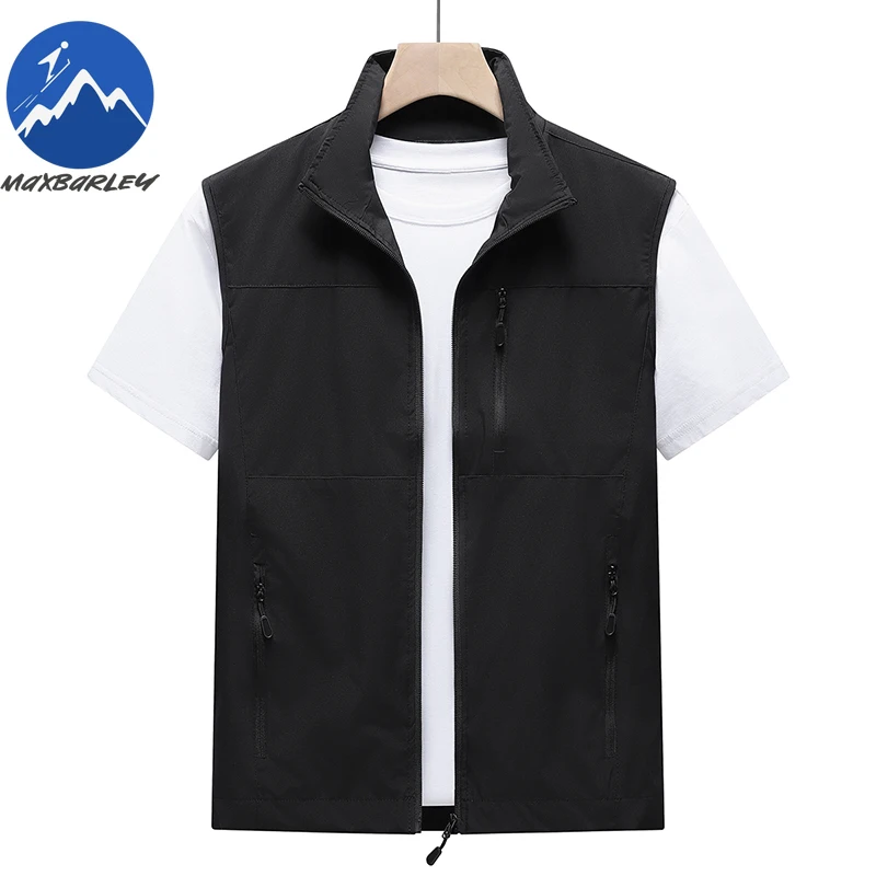 

Fashion Vest 2026 Mens Outdoor Photography Fishing Breathable Vests Autumn Solid Color Sleeveless Casual Thin Workwear Jackets