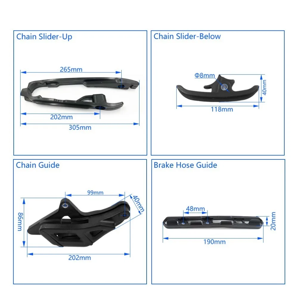 Kit deslizante cadena basculante para motocicleta, guía protectora  cadena y abrazadera manguera de freno para KTM