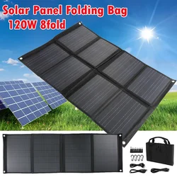 120W 100W 4/8 Foldable Solar Panel USB Portable Solar Cell Folding Waterproof Solar Plate Mobile Phone Power Battery Charger