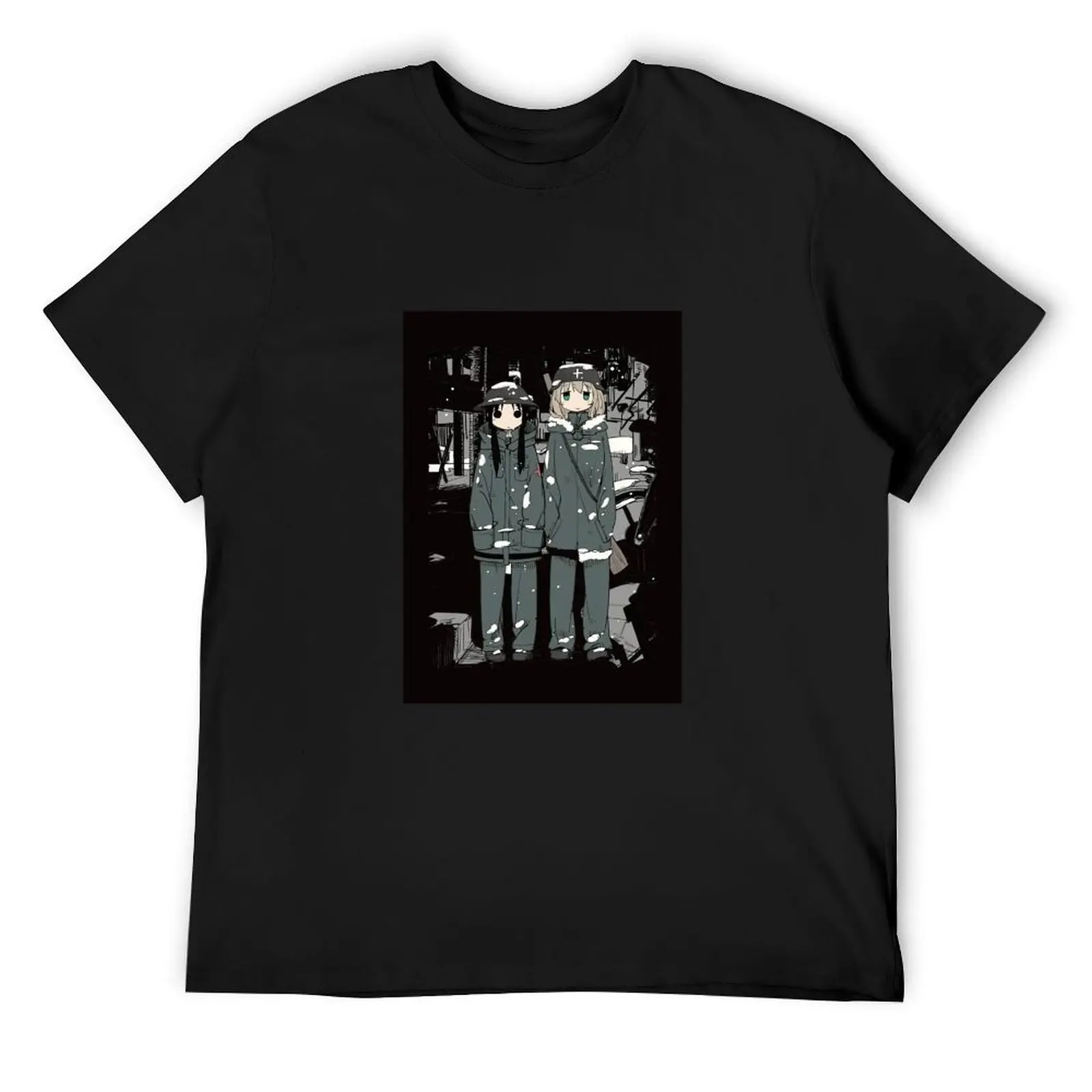 

Girls' Last Tour / Shōjo Shūmatsu Ryokō : Girls Framed Black T-Shirt valentines clothes heavyweights funny t shirts for men