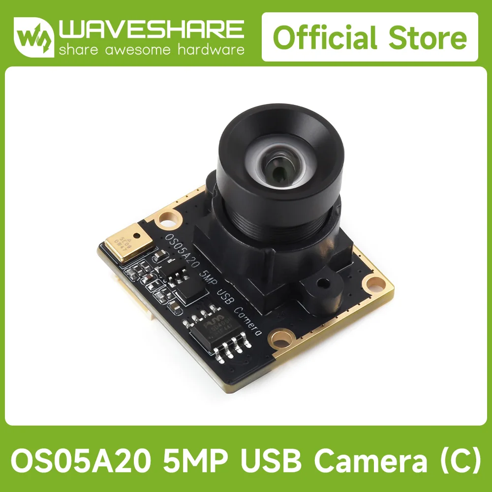 modulo-de-camara-usb-waveshare-os05a20-de-5mp-tipo-c-compatible-con-puerto-usb20-microfono-unico-integrado-917-°-lente-sin-distorsion-del-campo-de-vision