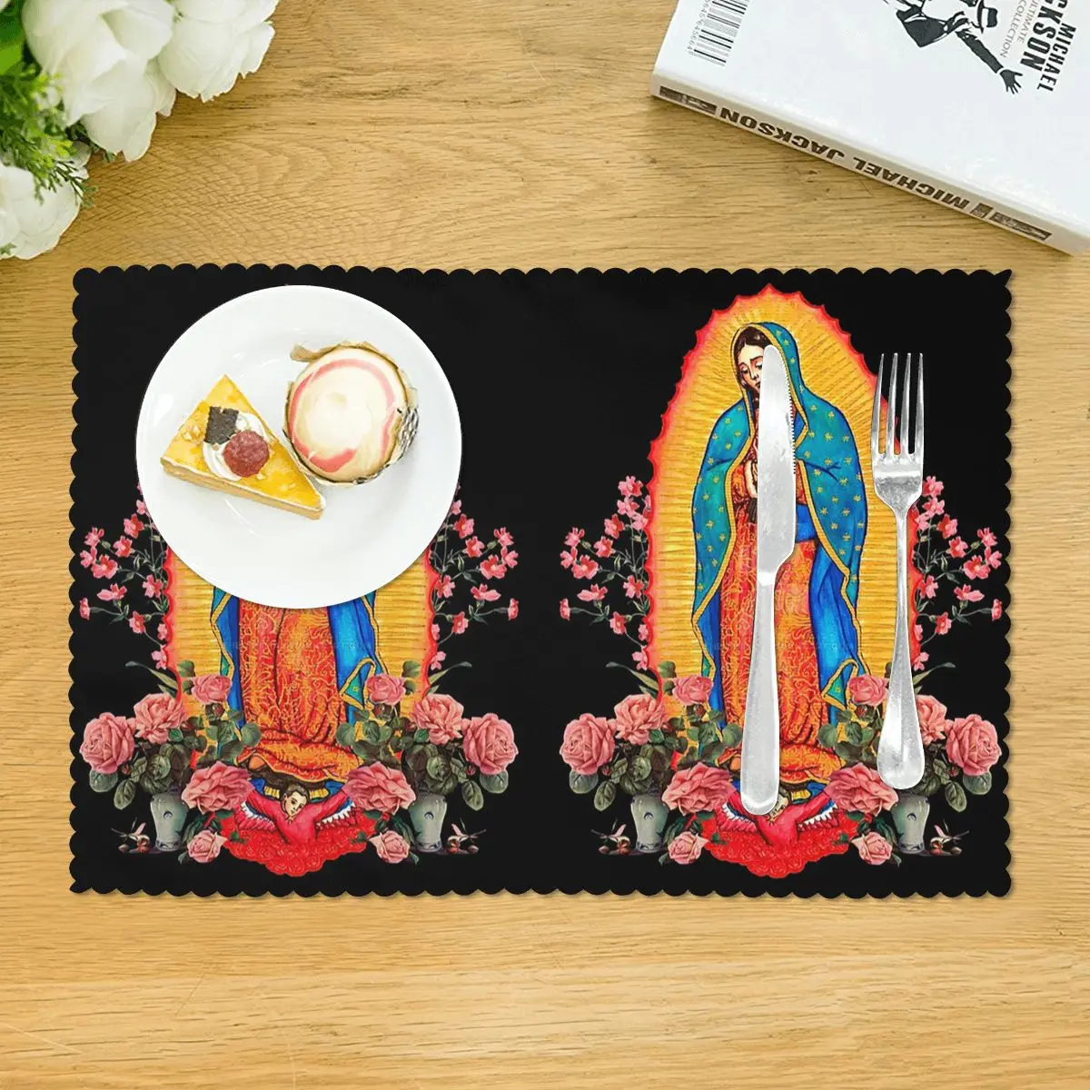 Virgin Of Guadalupe Placemat Non-Slip Plate Mat for Dining Table Bowl Coaster Home Decor Absorbent Mats