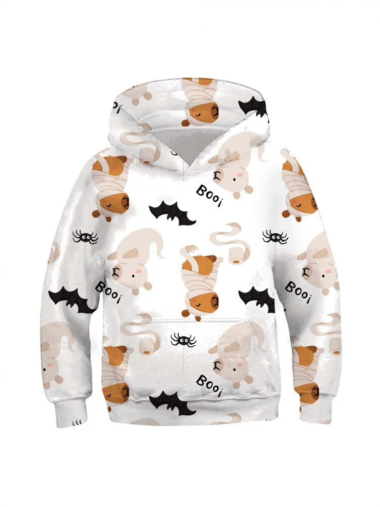 

Толстовка с 3D-принтом в стиле Хэллоуин, с изображением мультяшной мумии, повседневная, детская, из полиэстера, быстросохнущая, с длинными рукавами, для мальчиков