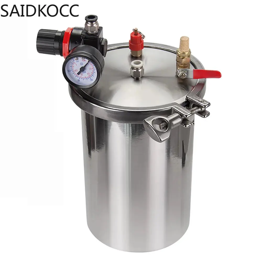 

2L Dispenser Pressure Tank 304 Stainless Steel Glue Storage Tank Fluid Dispensing Bucket With Safety Valve Pressure Valve