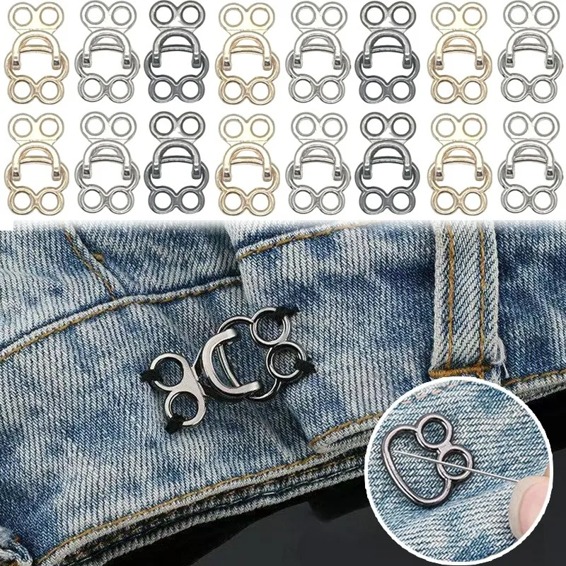 5/20pcs Metal Invisible Button Sewing Hooks Closure Hidden Buttons Trousers Jeans Clothes Adjust Waist Clasps DIY Accessories